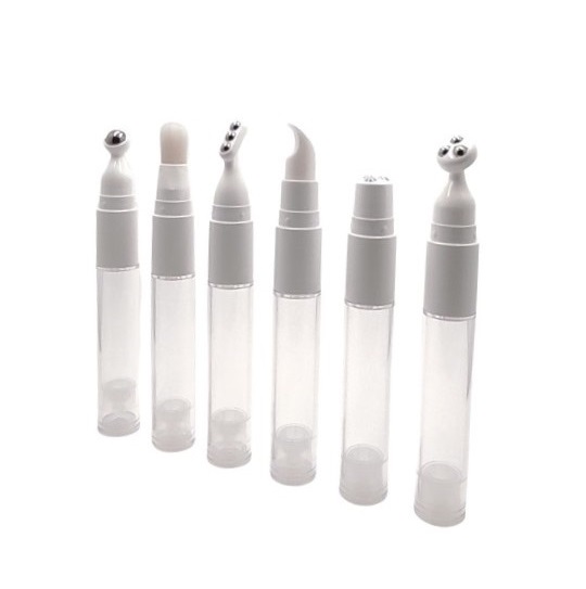 Twist Airless Bottle 10ml (1 steel roller ball / 3 steel roller balls / Brush / Slanted Tip / Spatula )