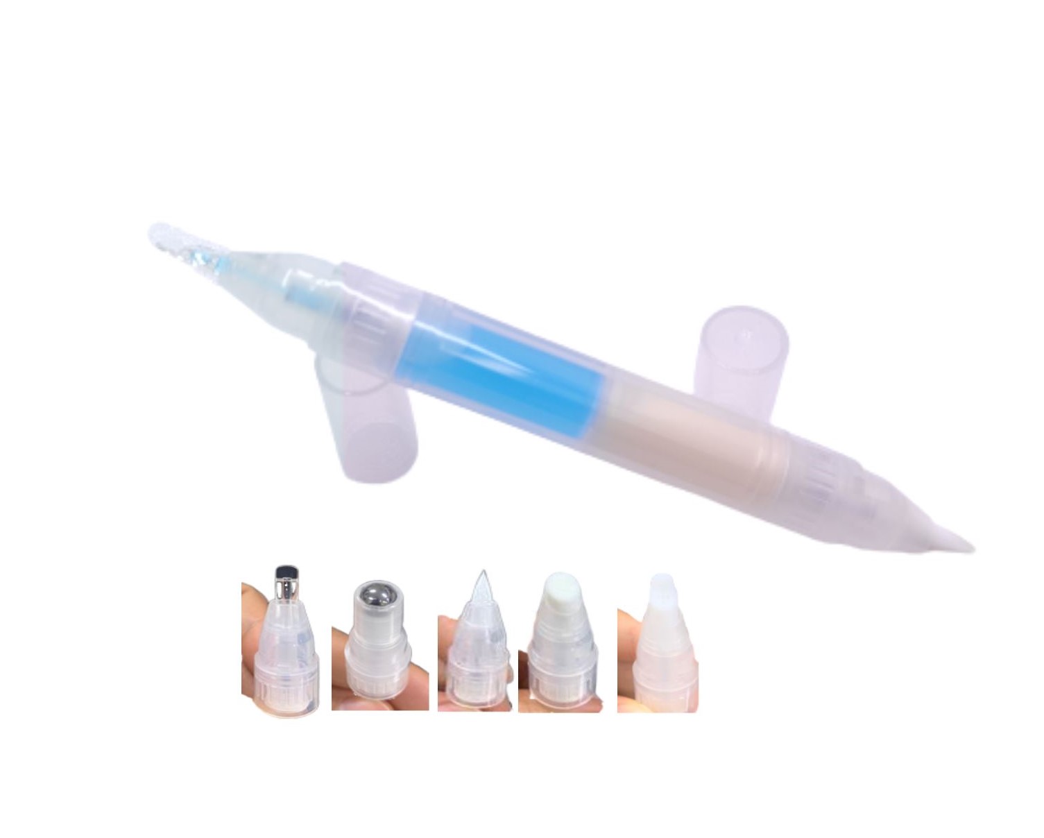 Dual Twist Pen 2*1.9ml (Spatula / Brush / Metal Roller Ball / Flocked Tip / Silicon Tip)